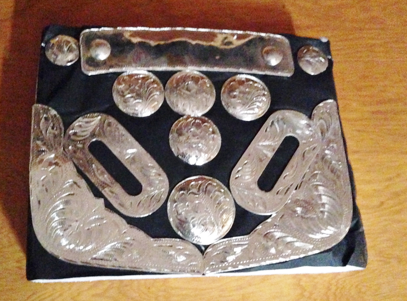 12 Piece Engraved Silver Addon Trim Kit Western Saddle